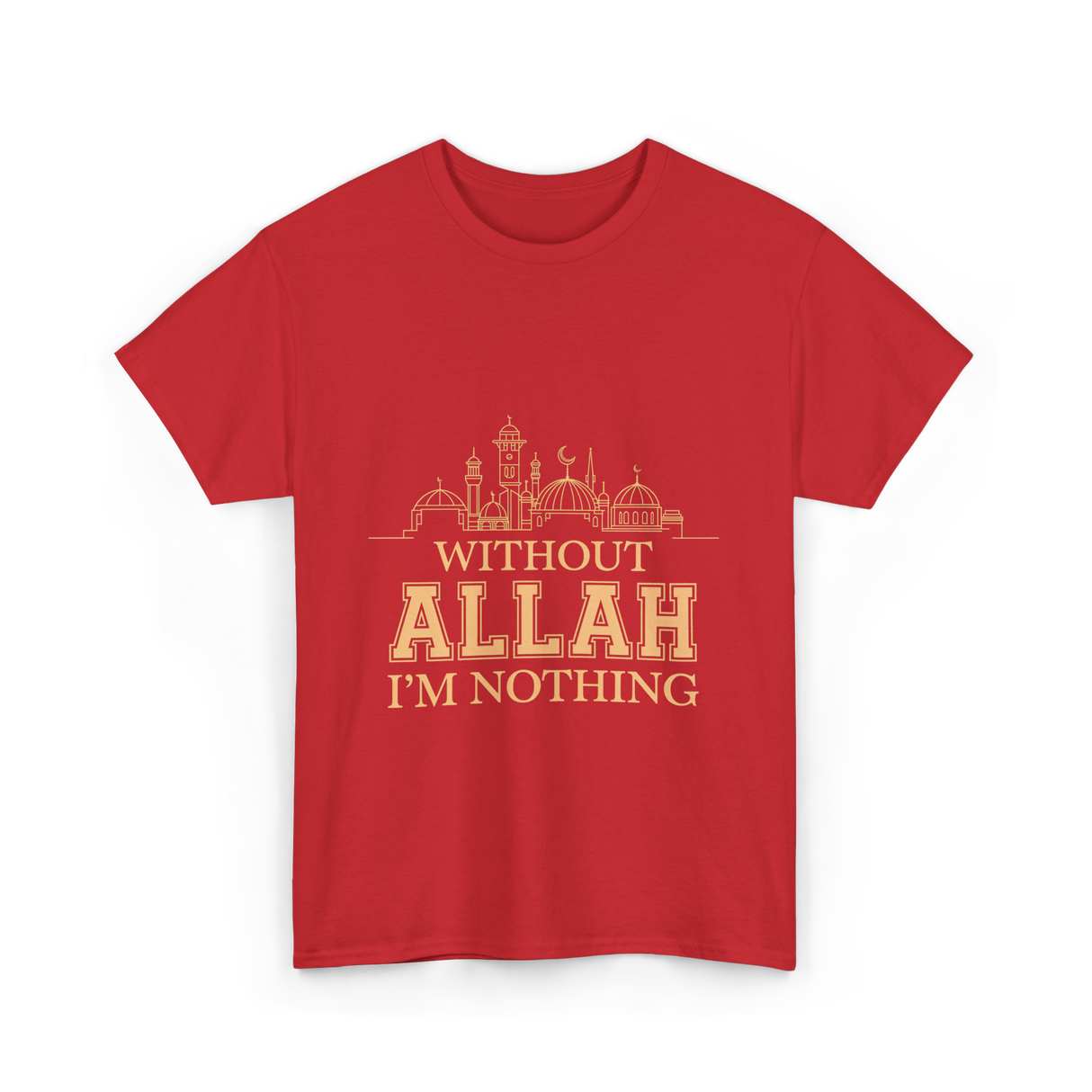 Without Allah I'm Nothing Islamic T-Shirt - Red