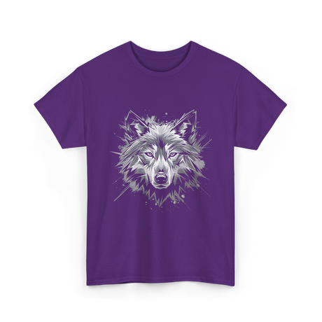 Wolf Art Animal Lover Wolf T-Shirt - Purple