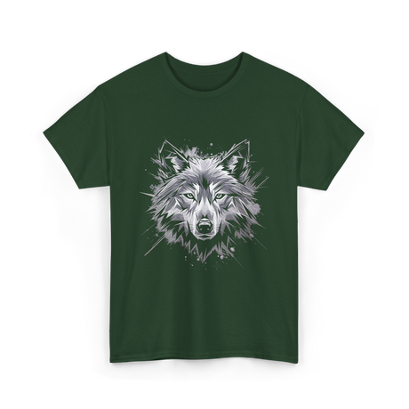 Wolf Art Animal Lover Wolf T-Shirt - Forest Green