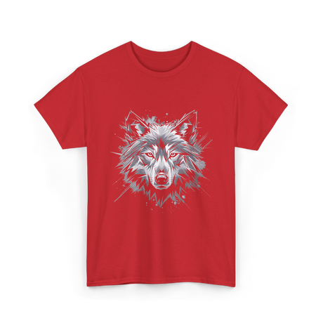 Wolf Art Animal Lover Wolf T-Shirt - Red