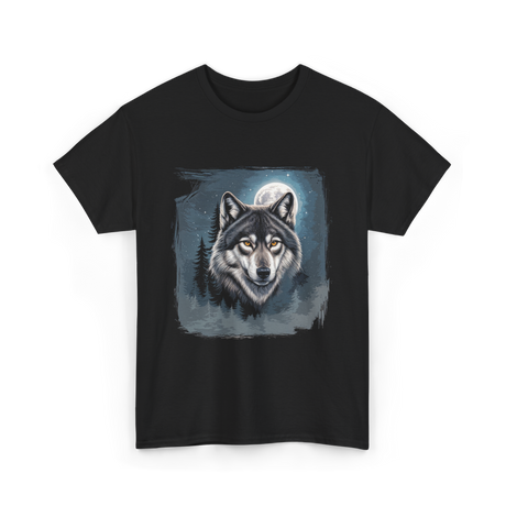 Wolf Icy Moon Wilderness T-Shirt - Black