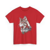 Wolf Lover Wildlife Wolf T-Shirt - Red