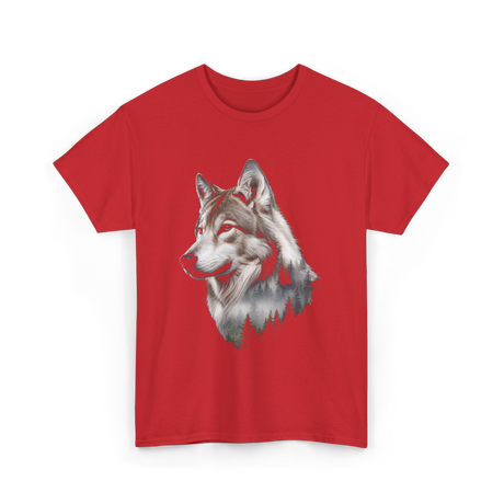 Wolf Lover Wildlife Wolf T-Shirt - Red