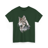 Wolf Lover Wildlife Wolf T-Shirt - Forest Green