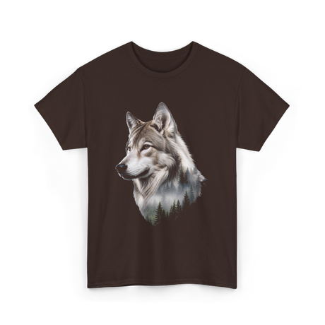 Wolf Lover Wildlife Wolf T-Shirt - Dark Chocolate