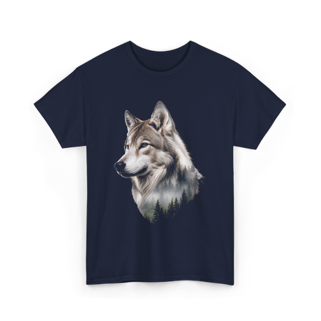 Wolf Lover Wildlife Wolf T-Shirt - Navy