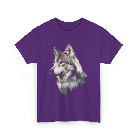 Wolf Lover Wildlife Wolf T-Shirt - Purple