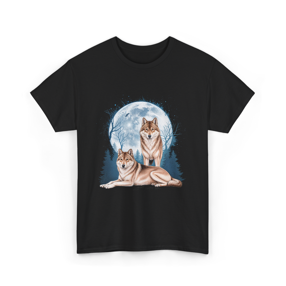 Wolf Lovers Wildlife Wolves T-Shirt - Black