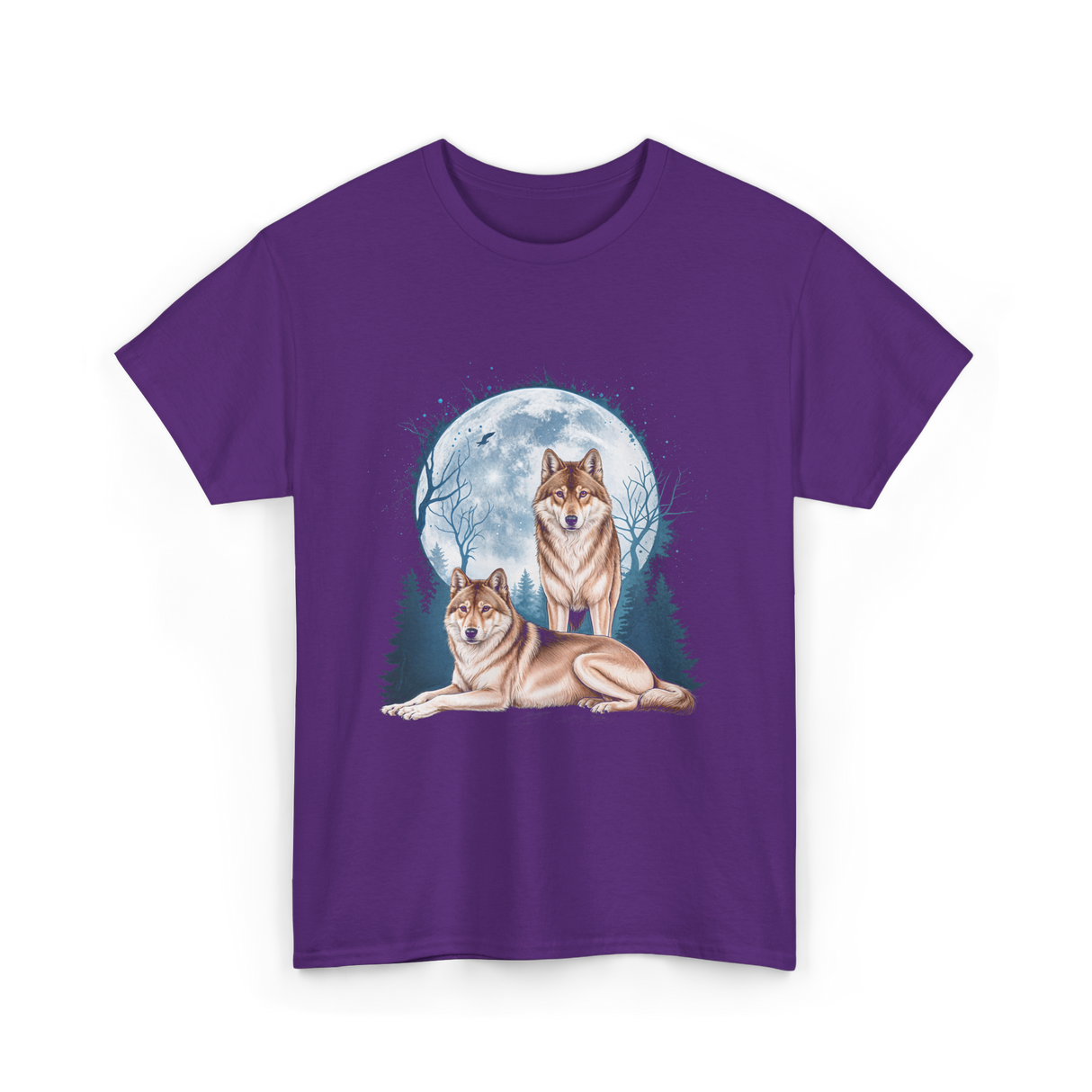 Wolf Lovers Wildlife Wolves T-Shirt - Purple