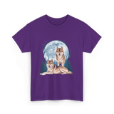 Wolf Lovers Wildlife Wolves T-Shirt - Purple