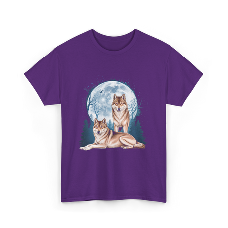 Wolf Lovers Wildlife Wolves T-Shirt - Purple