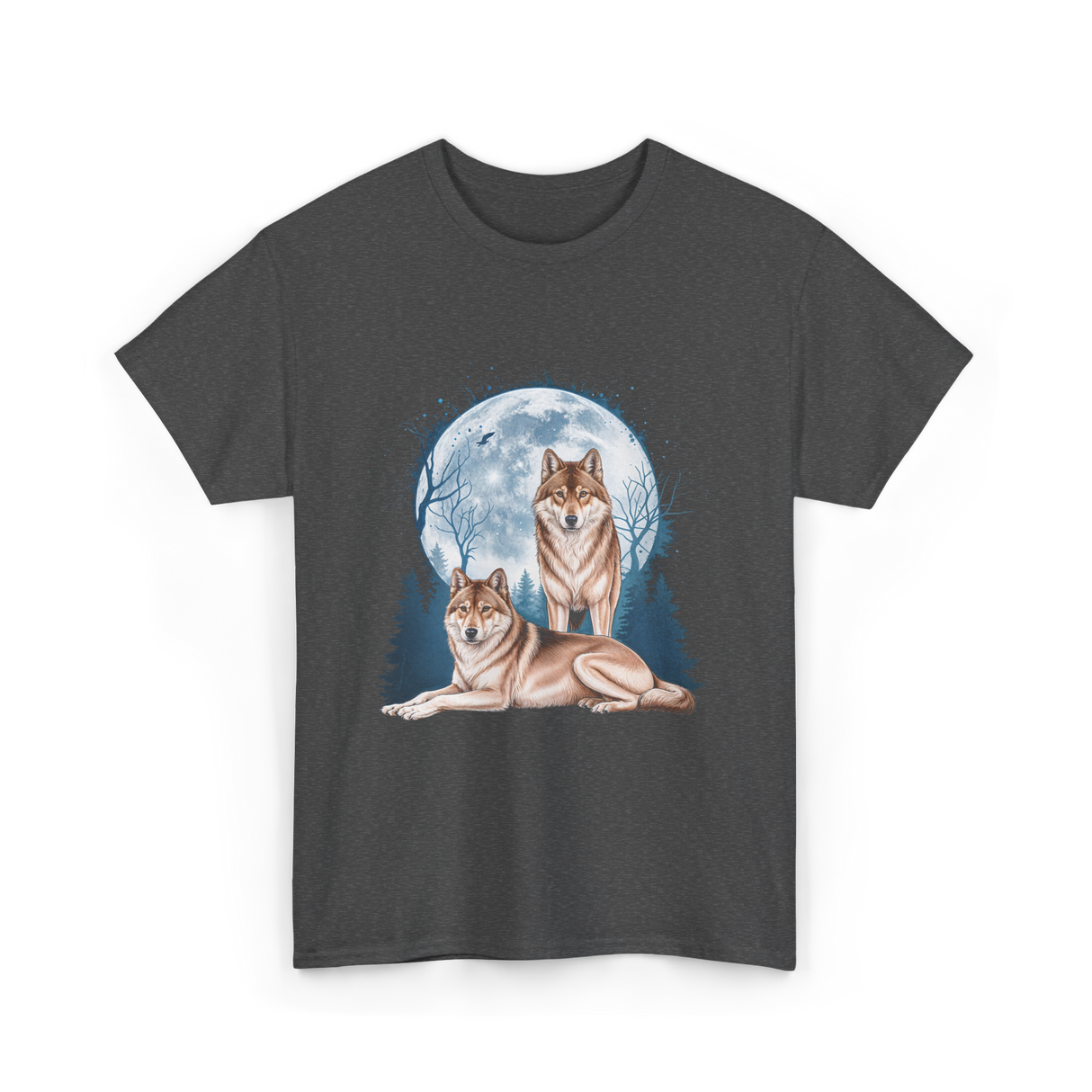 Wolf Lovers Wildlife Wolves T-Shirt - Dark Heather