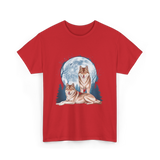 Wolf Lovers Wildlife Wolves T-Shirt - Red