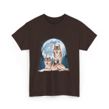 Wolf Lovers Wildlife Wolves T-Shirt - Dark Chocolate