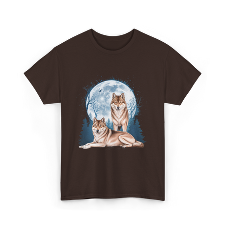 Wolf Lovers Wildlife Wolves T-Shirt - Dark Chocolate