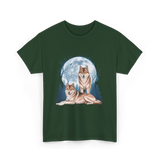 Wolf Lovers Wildlife Wolves T-Shirt - Forest Green