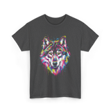 Wolf Splash Art Animal T-Shirt - Dark Heather