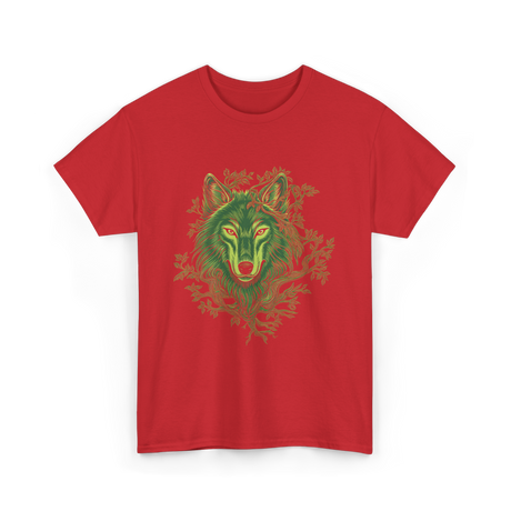 Wolf Wildlife Lover Predator T-Shirt - Red