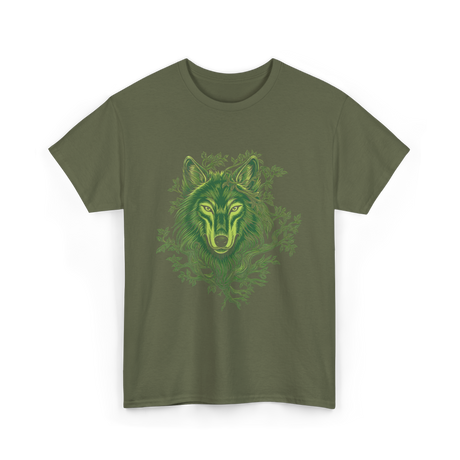 Wolf Wildlife Lover Predator T-Shirt - Military Green