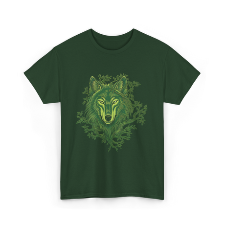 Wolf Wildlife Lover Predator T-Shirt - Forest Green