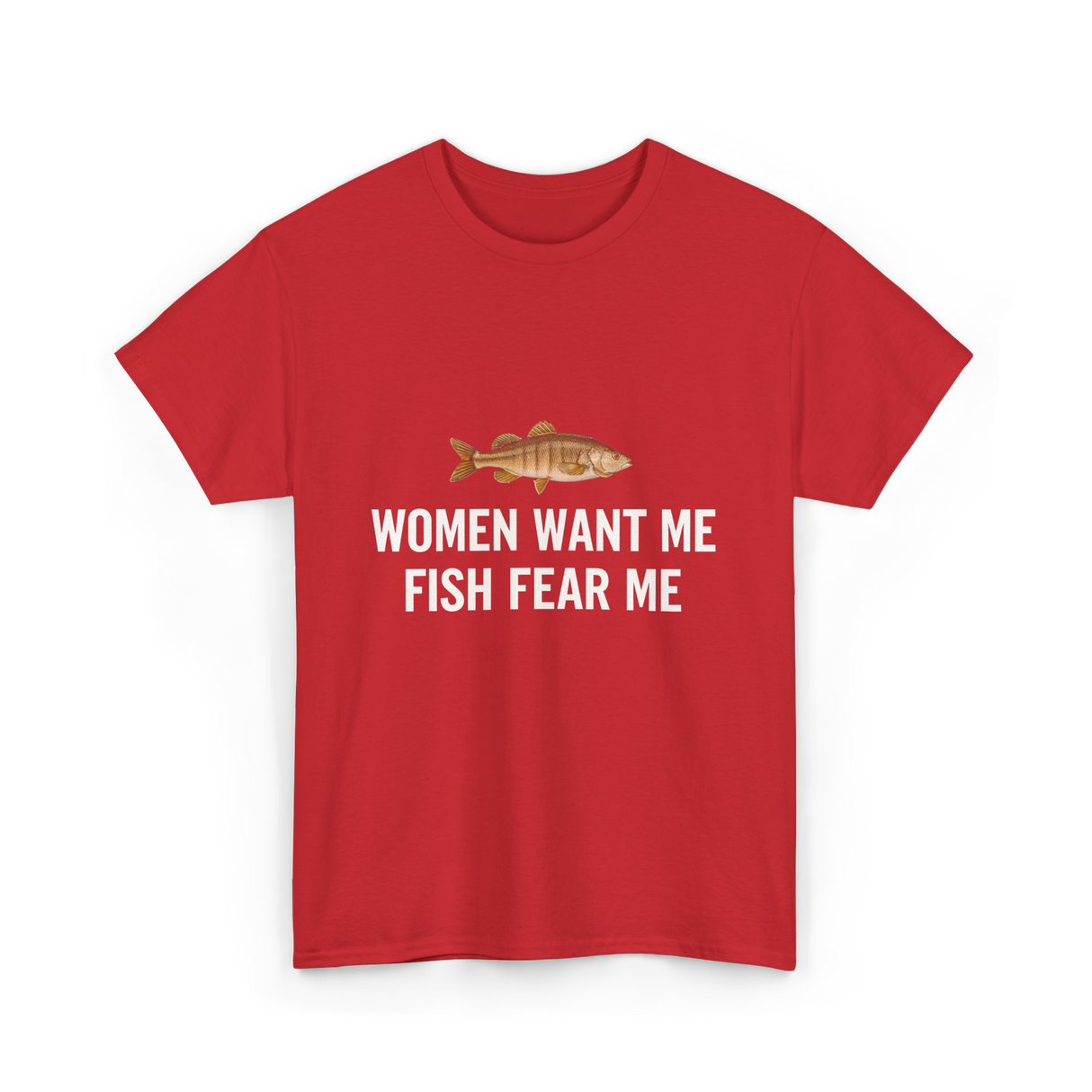 Women Want Me Fishing T-Shirt - Red