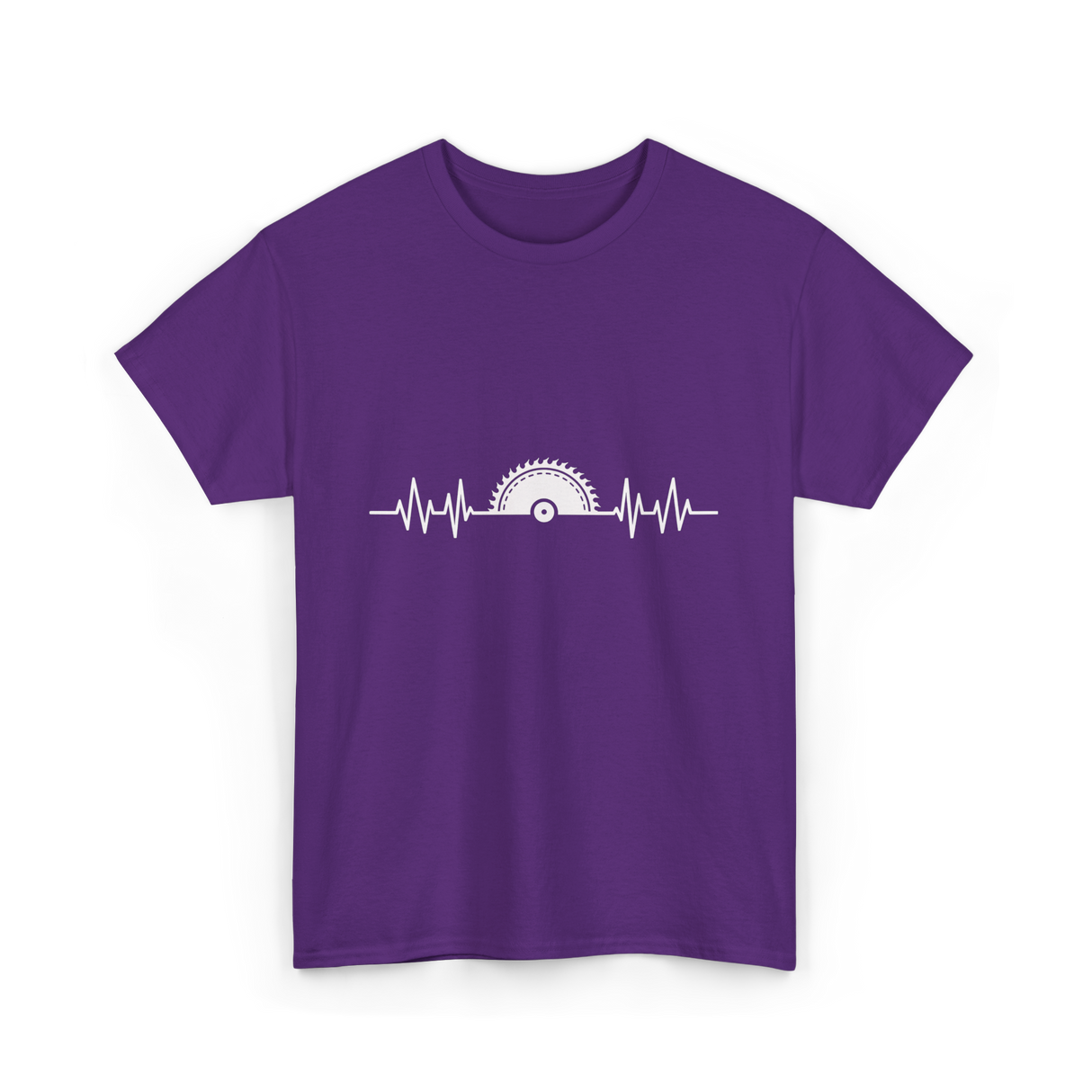 Woodworking Saw Heartbeat Carpenter T-Shirt - Purple