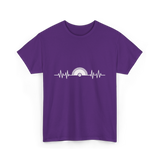 Woodworking Saw Heartbeat Carpenter T-Shirt - Purple