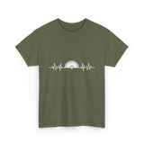 Woodworking Saw Heartbeat Carpenter T-Shirt - Military Green