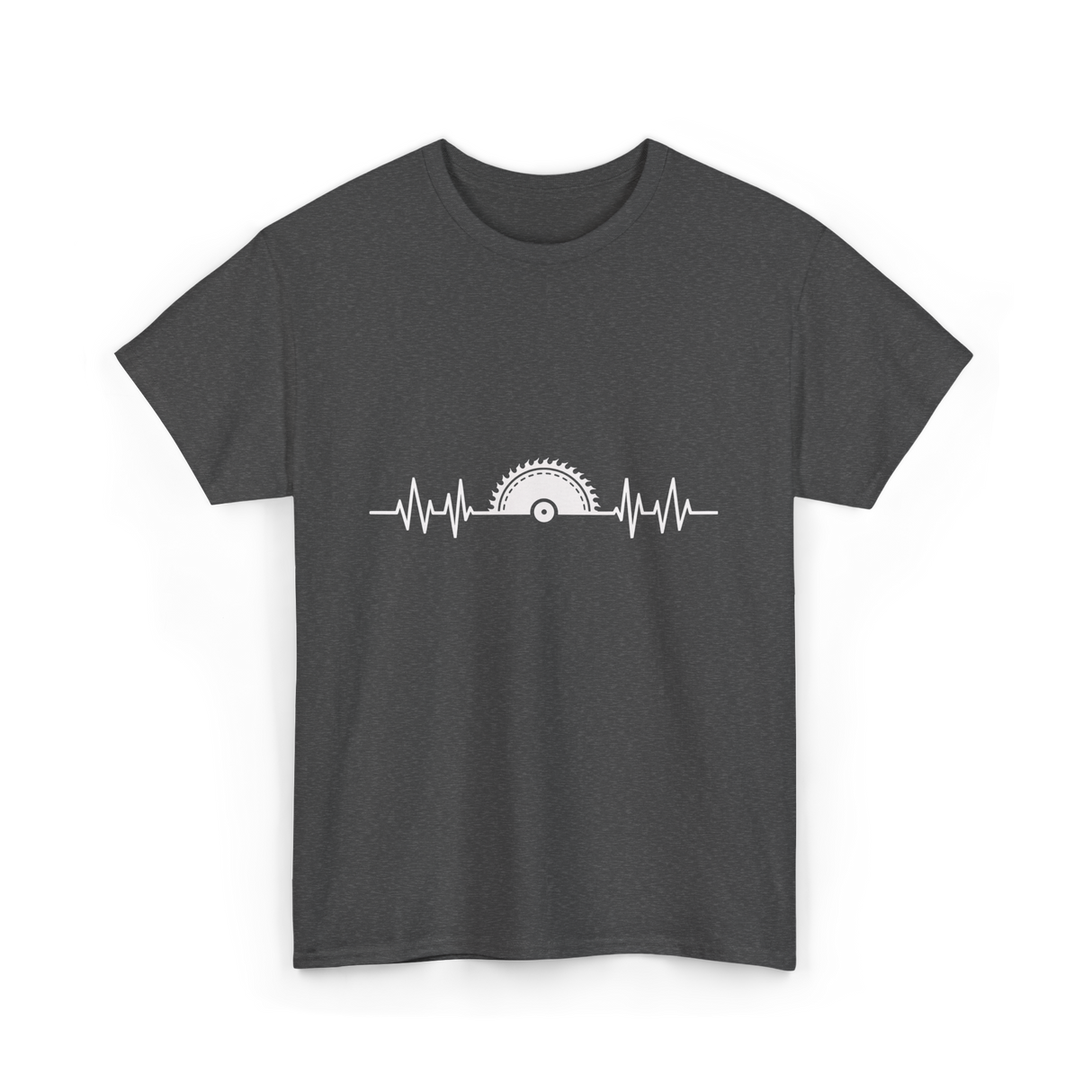 Woodworking Saw Heartbeat Carpenter T-Shirt - Dark Heather