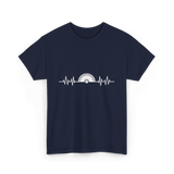 Woodworking Saw Heartbeat Carpenter T-Shirt - Navy