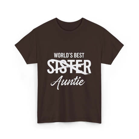 Worlds Best Auntie Sister T-Shirt - Dark Chocolate