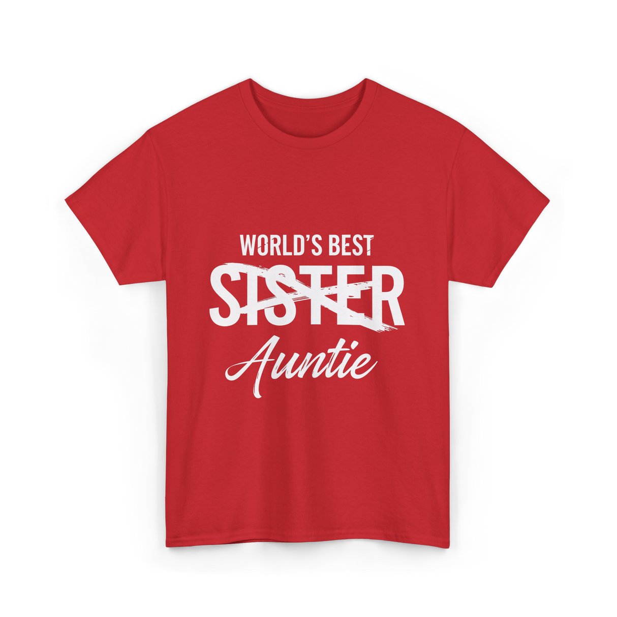 Worlds Best Auntie Sister T-Shirt - Red