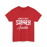 Worlds Best Auntie Sister T-Shirt - Red