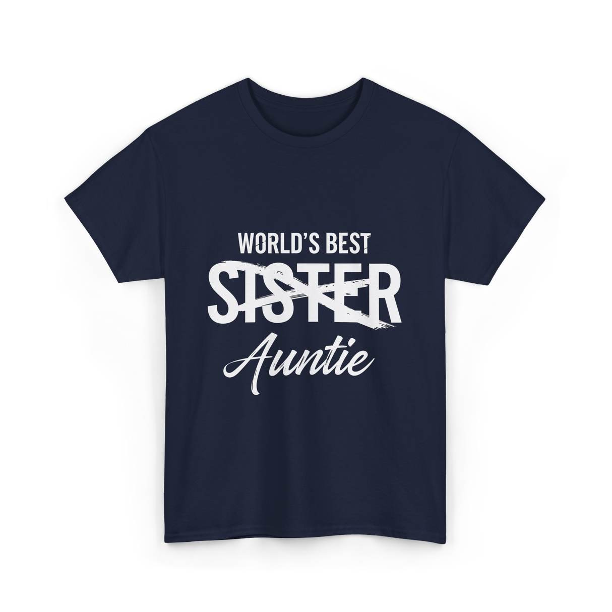 Worlds Best Auntie Sister T-Shirt - Navy