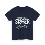 Worlds Best Auntie Sister T-Shirt - Navy