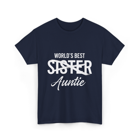 Worlds Best Auntie Sister T-Shirt - Navy