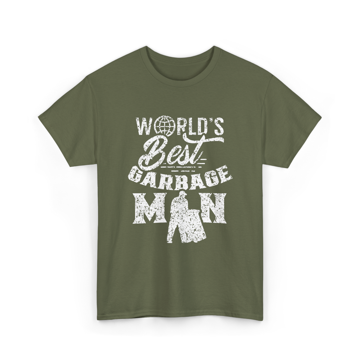 World's Best Garbage Man Disposal T-Shirt - Military Green