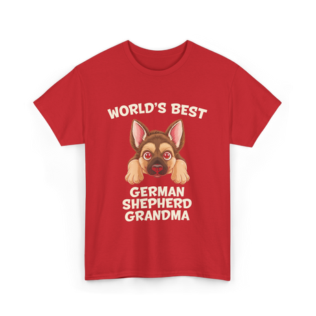 World's Best German Shepherd Grandma T-Shirt - Red