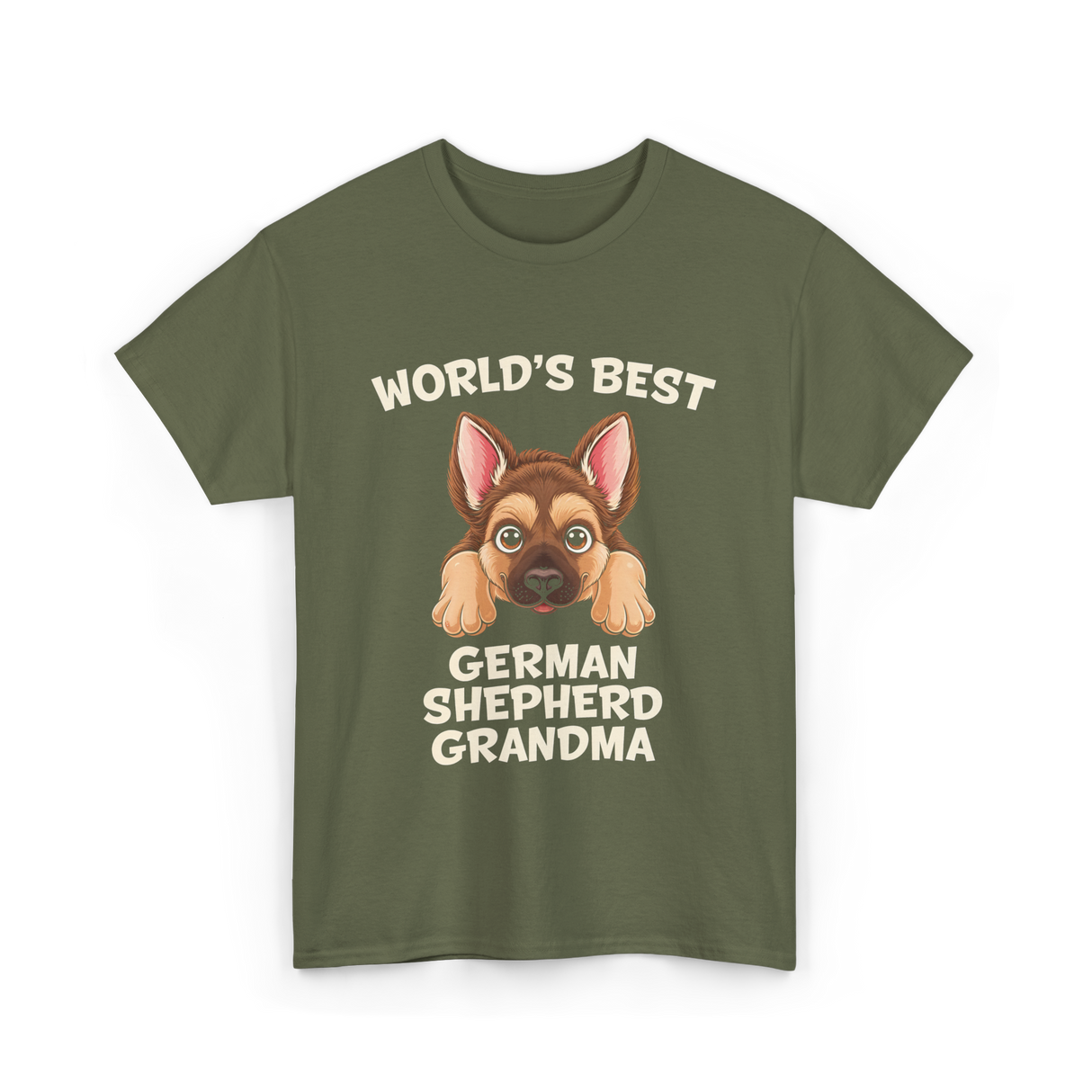 World's Best German Shepherd Grandma T-Shirt - Military Green