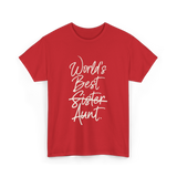 World's Best Sister Aunt T-Shirt - Red