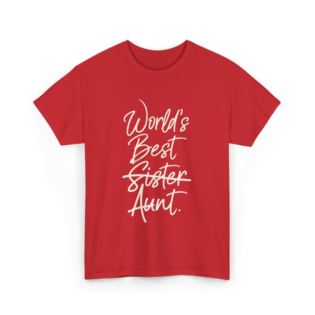 World's Best Sister Aunt T-Shirt - Red