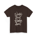 World's Best Sister Aunt T-Shirt - Dark Chocolate