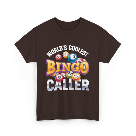 World's Coolest Bingo Caller Bingo T-Shirt - Dark Chocolate