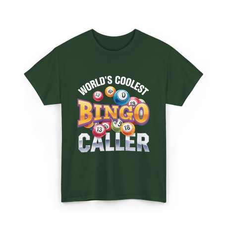 World's Coolest Bingo Caller Bingo T-Shirt - Forest Green