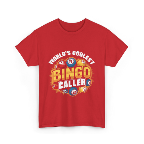 World's Coolest Bingo Caller Bingo T-Shirt - Red