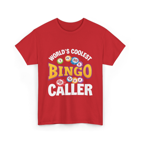 World's Coolest Bingo Caller Bingo T-Shirt - Red