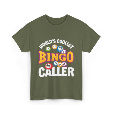 World's Coolest Bingo Caller Bingo T-Shirt - Military Green