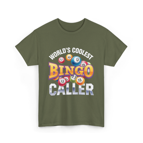 World's Coolest Bingo Caller Bingo T-Shirt - Military Green