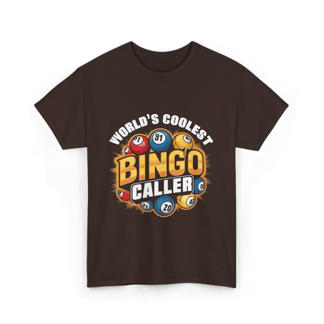 World's Coolest Bingo Caller Bingo T-Shirt - Dark Chocolate