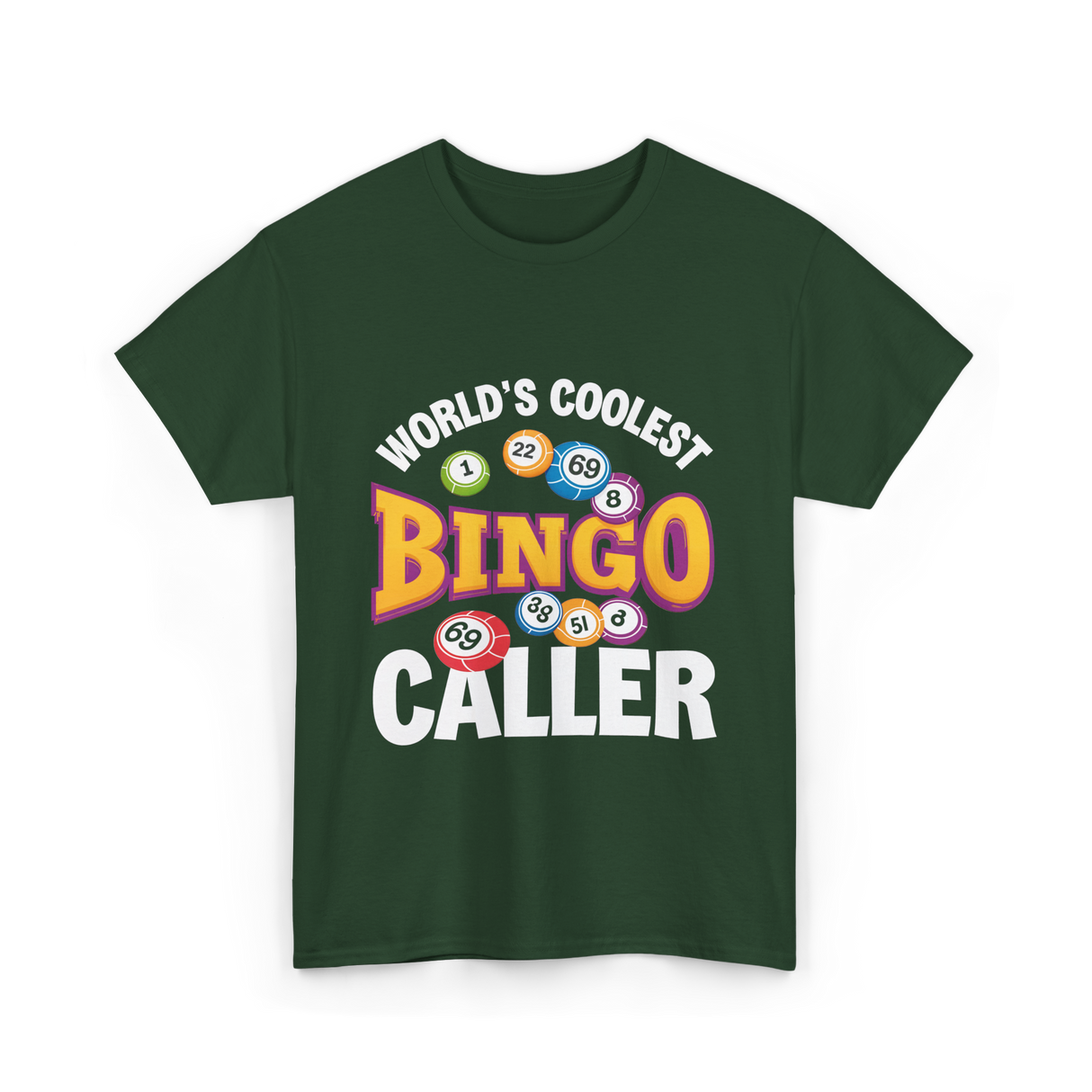 World's Coolest Bingo Caller Bingo T-Shirt - Forest Green